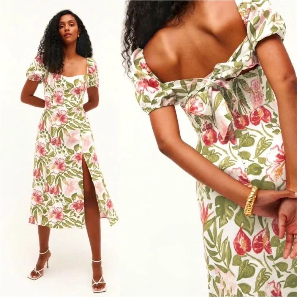 NEW REFORMATION Denver Linen Dress in Kauai